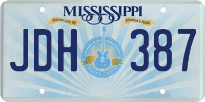 MS license plate JDH387