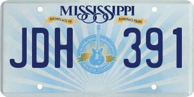 MS license plate JDH391