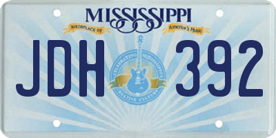 MS license plate JDH392