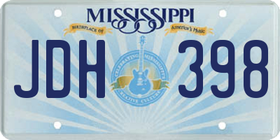 MS license plate JDH398