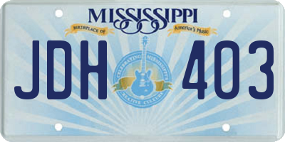 MS license plate JDH403