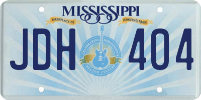 MS license plate JDH404