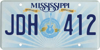 MS license plate JDH412