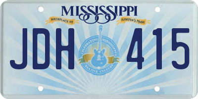 MS license plate JDH415