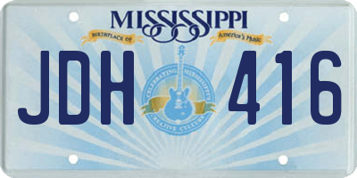 MS license plate JDH416