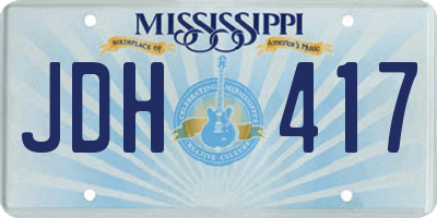 MS license plate JDH417