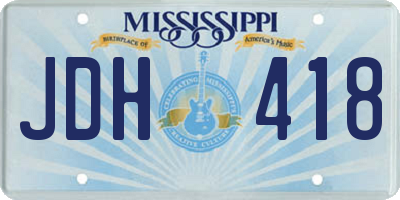 MS license plate JDH418