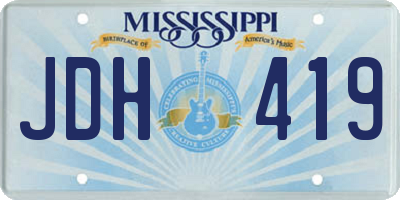 MS license plate JDH419