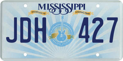 MS license plate JDH427
