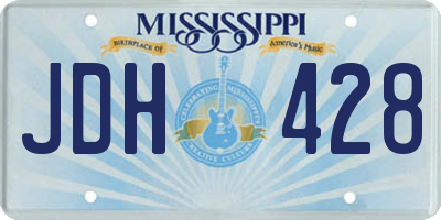 MS license plate JDH428