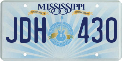 MS license plate JDH430