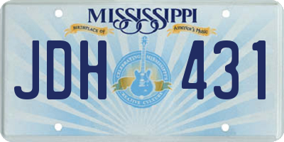 MS license plate JDH431