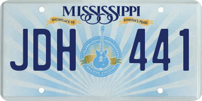 MS license plate JDH441