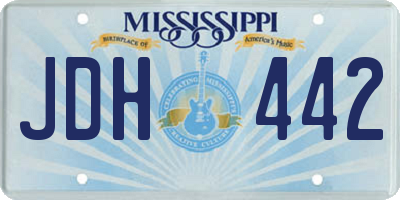 MS license plate JDH442