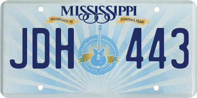 MS license plate JDH443