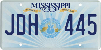 MS license plate JDH445