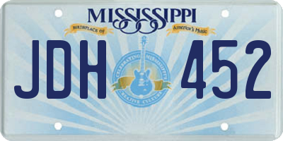MS license plate JDH452