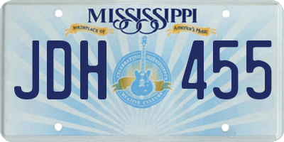 MS license plate JDH455