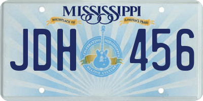MS license plate JDH456