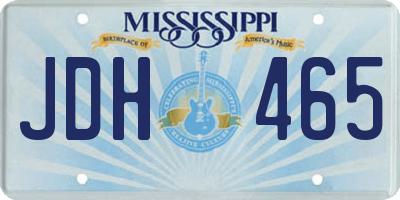 MS license plate JDH465