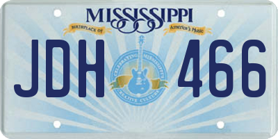MS license plate JDH466