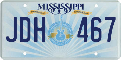MS license plate JDH467