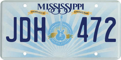 MS license plate JDH472