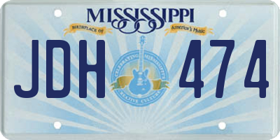 MS license plate JDH474