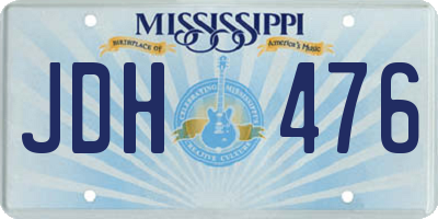 MS license plate JDH476