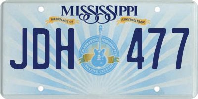MS license plate JDH477
