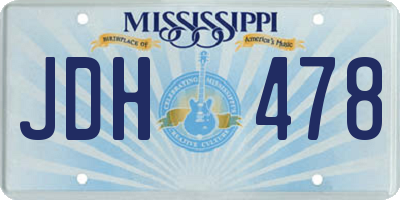 MS license plate JDH478