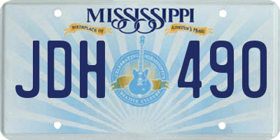 MS license plate JDH490