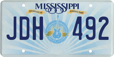 MS license plate JDH492