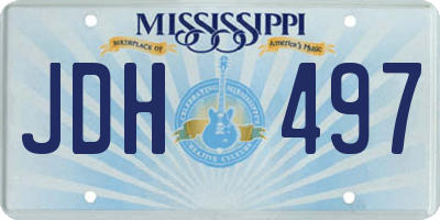 MS license plate JDH497