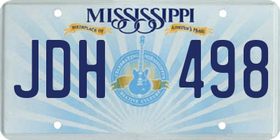 MS license plate JDH498