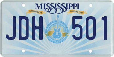 MS license plate JDH501