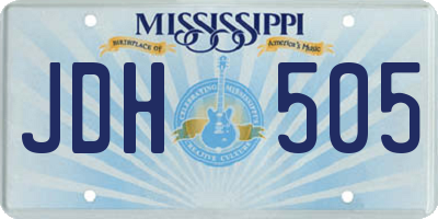 MS license plate JDH505