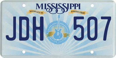 MS license plate JDH507