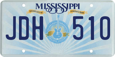 MS license plate JDH510