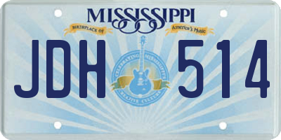 MS license plate JDH514