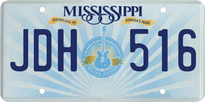 MS license plate JDH516