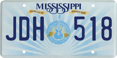 MS license plate JDH518