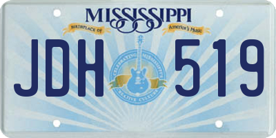 MS license plate JDH519
