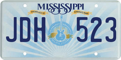 MS license plate JDH523