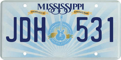 MS license plate JDH531