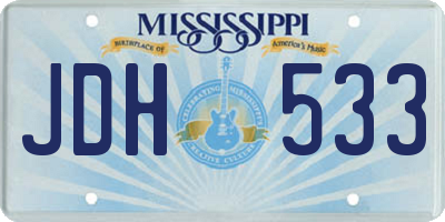 MS license plate JDH533