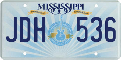 MS license plate JDH536