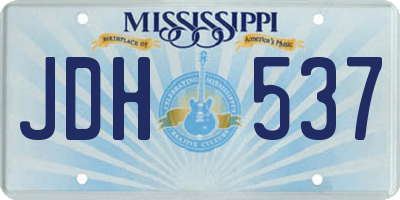 MS license plate JDH537