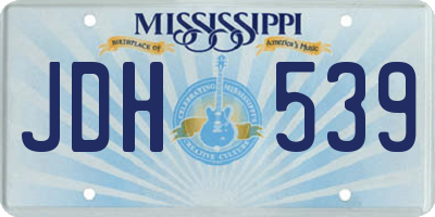 MS license plate JDH539