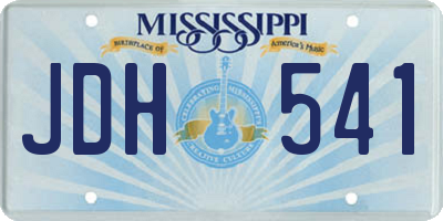 MS license plate JDH541